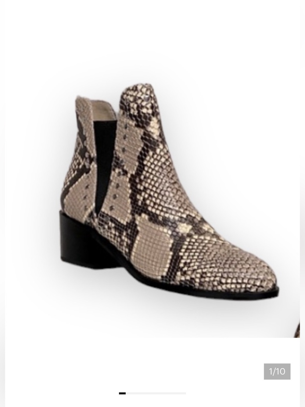 NWOT Steve Madden Snakeskin Booties with Silver Stud Accents 5